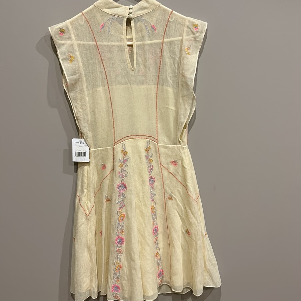 New! Free People Riviera Embroidered Mesh Dress SZ 6 NWT - Picture 8 of 10